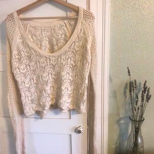 Frenchi/BP/Nordstrom Crocheted cream Sweater